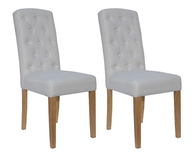 Pair of Kettle Interiors Button Back Upholstered Chairs Natural | Shackletons