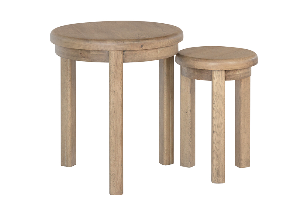 Kettle Interiors Parker Natural Round Nest of Tables | Shackletons