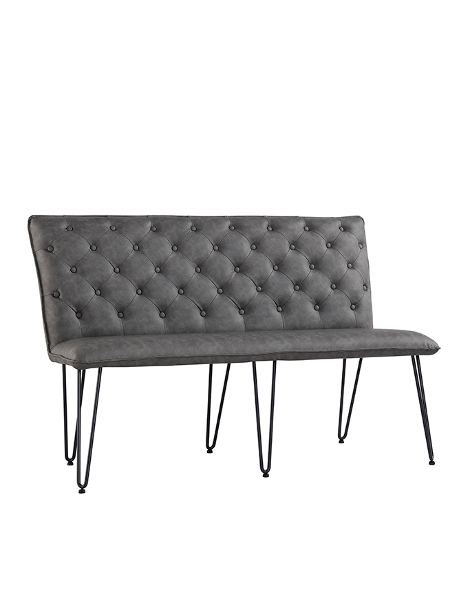 Kettle Interiors Urban Studded back Bench 140cm – Grey