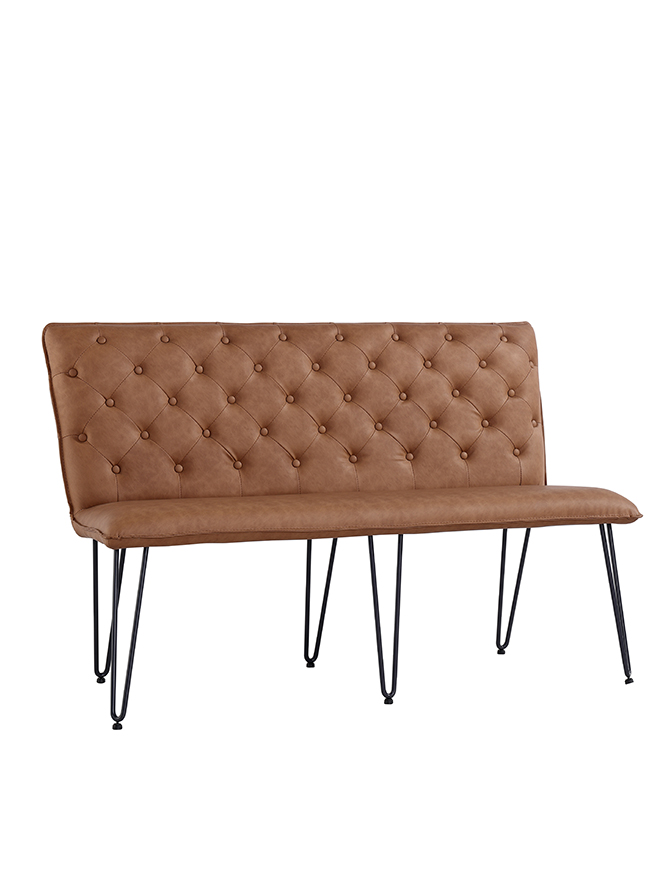 Kettle Interiors Urban Studded back Bench 140cm – Tan