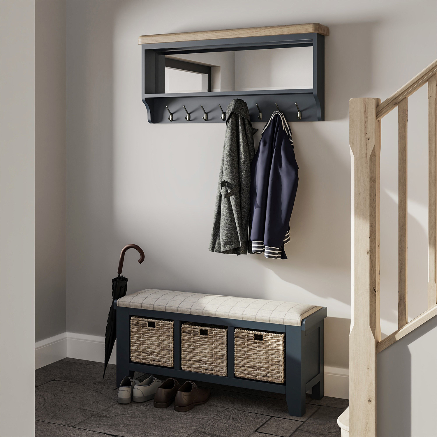 Kettle Interiors Parker Dining Blue Hall Bench