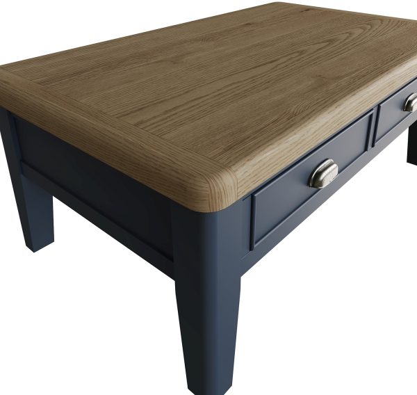 Kettle Interiors Parker Dining Blue Large Coffee Table | Shackletons