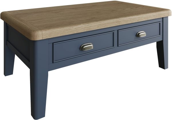 Kettle Interiors Parker Dining Blue Large Coffee Table | Shackletons