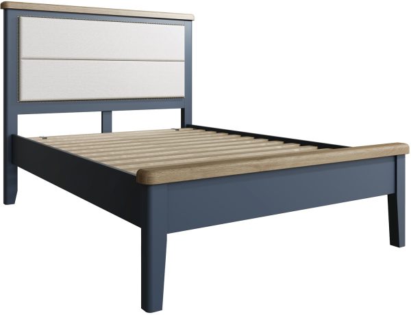 Kettle Parker Blue 46 Fabric Headboard with Low End Footboard | Shackletons