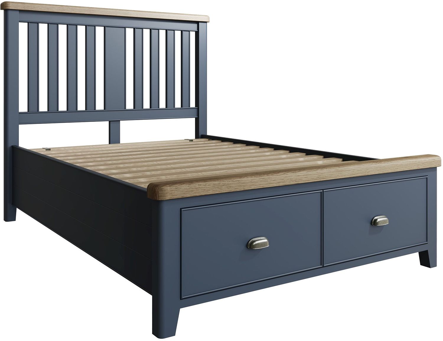 Kettle  Parker  Blue 4'6 Wooden Headboard with Drawers & Footboard