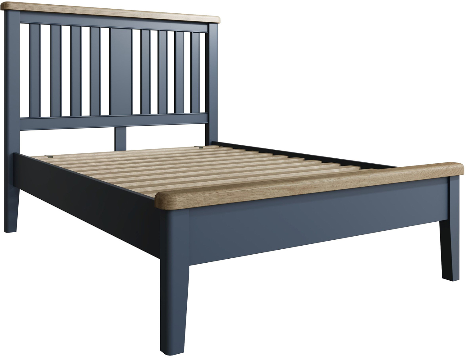 Kettle  Parker  Blue 4'6 Wooden Headboard with Low End Footboard