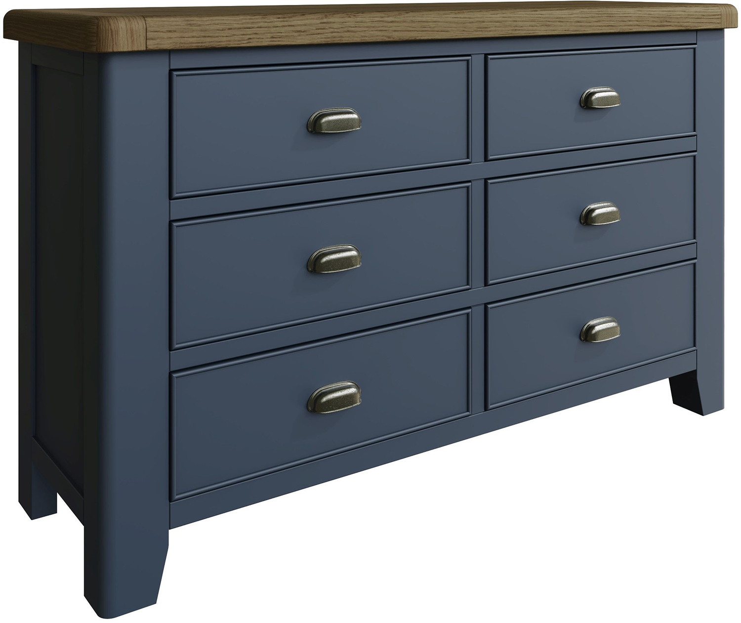 Kettle Interiors Parker Bedroom Blue 6 Drawer Chest