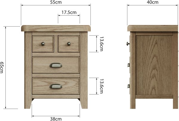Kettle Interiors Parker Natural Extra Large Bedside Cabinet | Shackletons