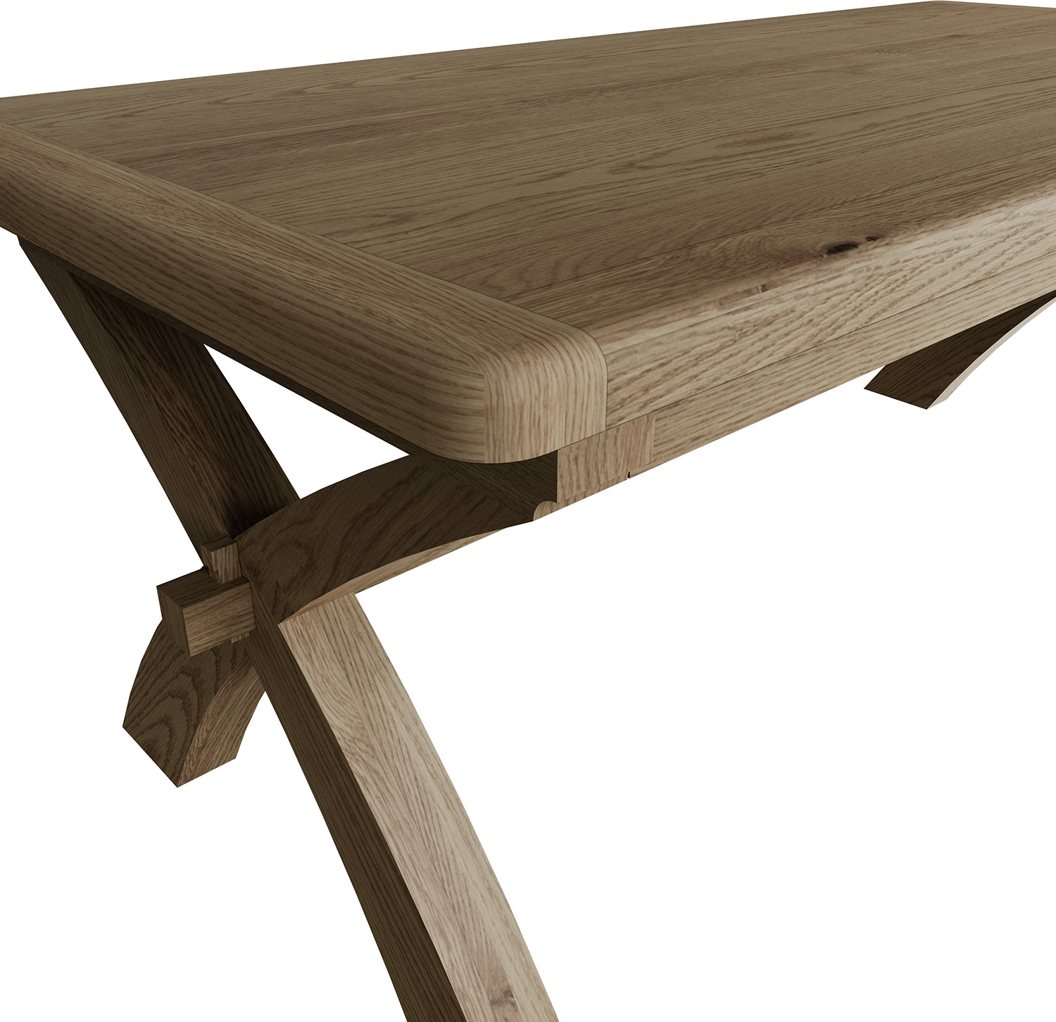 Kettle Interiors Parker Natural 2.0m Cross Leg Fixed Dining Table
