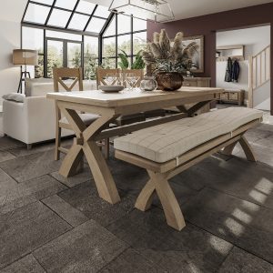 Kettle Interiors Parker Natural 20m Cross Leg Fixed Dining Table | Shackletons