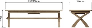 Kettle Interiors Parker Natural 25m Cross Leg Dining Table | Shackletons