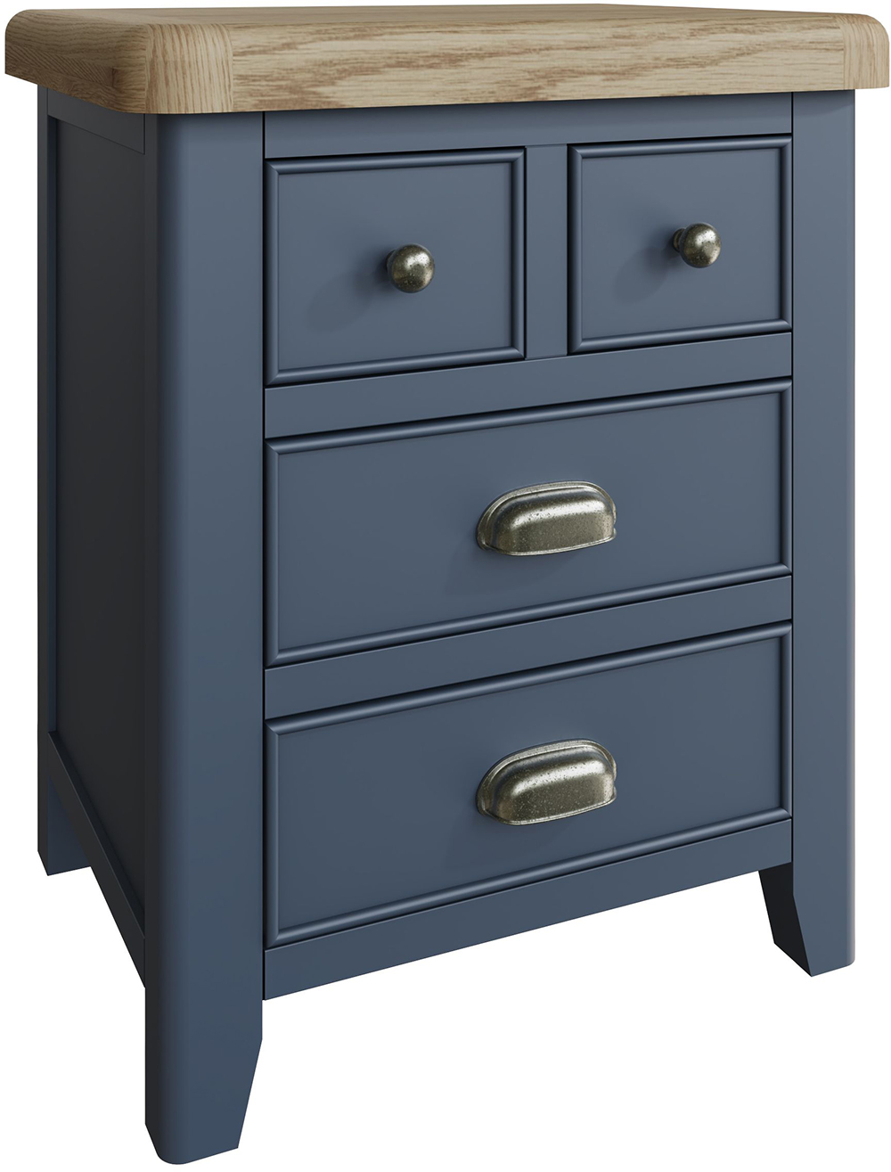 Kettle Interiors Parker Bedroom Blue Extra Large Bedside Cabinet | Shackletons