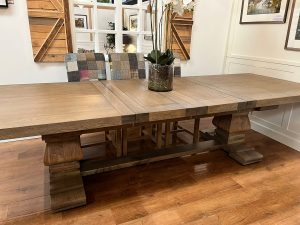 Windermere Rustic Monastery Extending Dining Table Grey Oil Finish | Shackletons