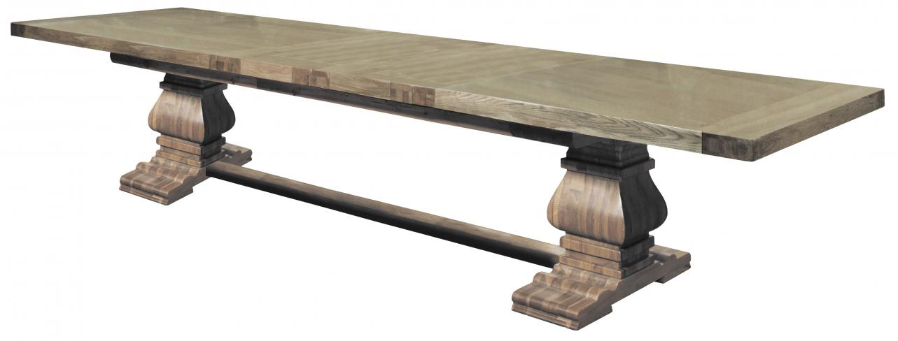 Carlton Furniture - Windermere Rustic Monastery Extending Dining Table - Grey Oil Finish