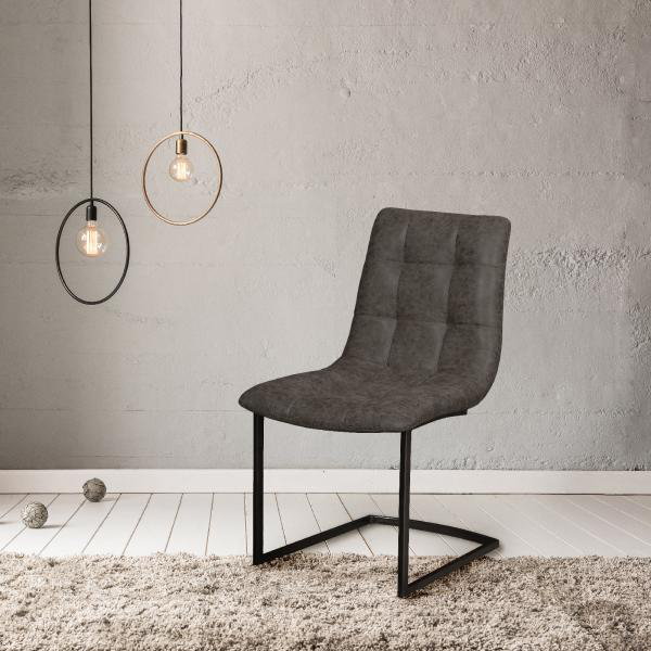 Pair of Carlton Furniture - Hampton Chairs - PU Grey
