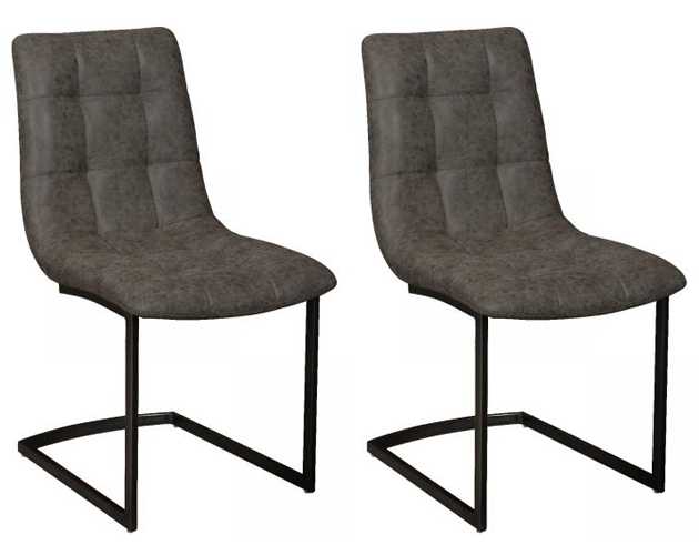Pair of Carlton Furniture - Hampton Chairs - PU Grey