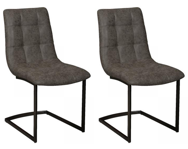 Pair of Carlton Furniture – Hampton Chairs – PU Grey