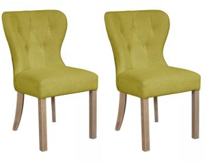 Pair of Carlton Furniture Abby Buttoned Chairs Juniper Linnet | Shackletons