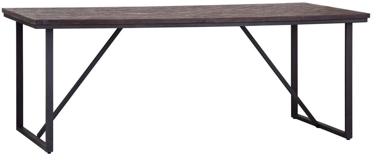 Kettle Interiors BA 2m Dining Table - Teak & Iron