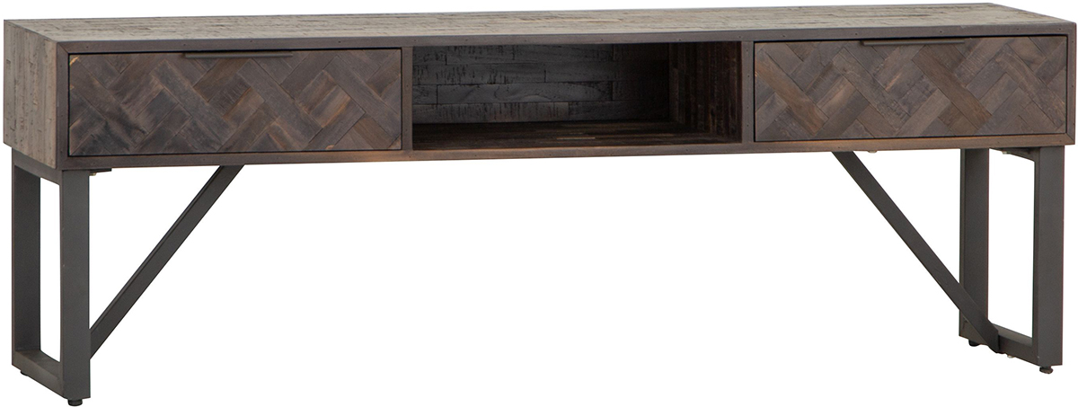 Kettle Interiors BA TV Unit - Teak & Iron