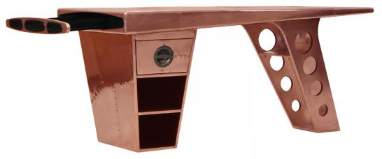 Carlton Furniture - Aviator Half Wing Desk - Copper