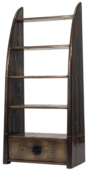 Carlton Furniture - Aviator Bookcase - Vintage Brass