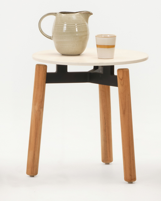 Vincent Sheppard Lento Modular Connecting Side Table 69 X 37Cm Anthracite Rope and Ceramic Portland