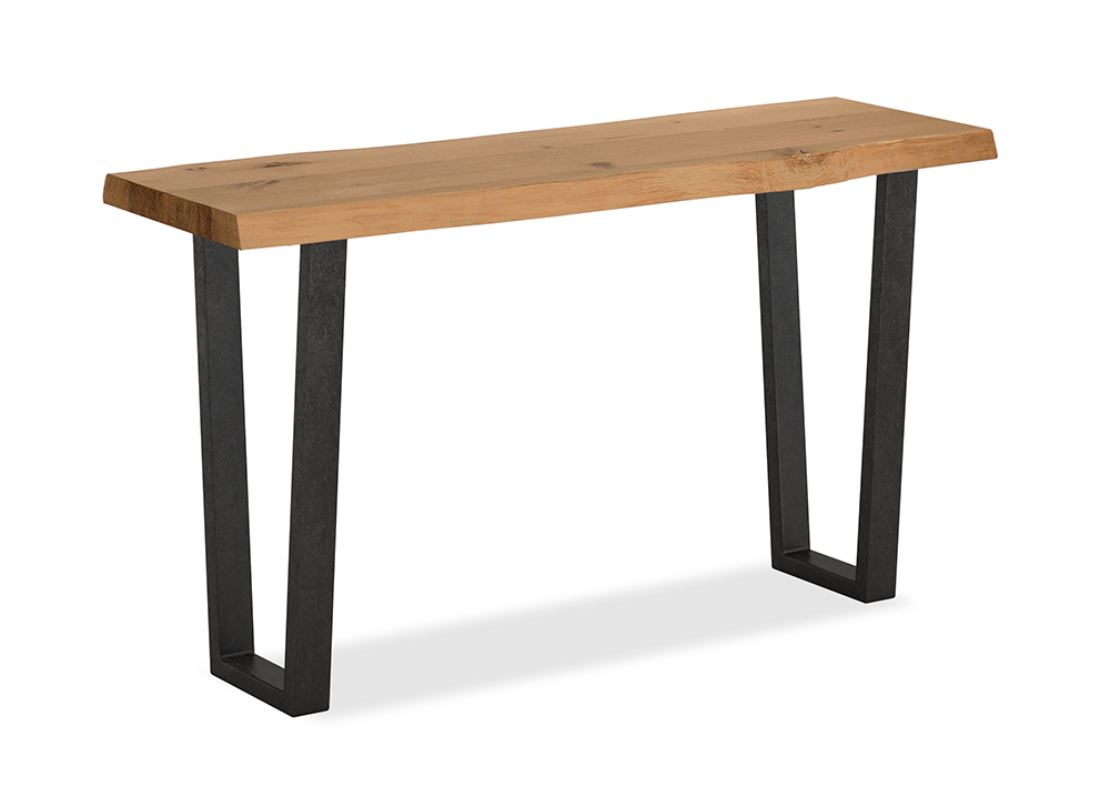 Corndell Furniture Euston Console Table with Metal Legs - Waxed Oak