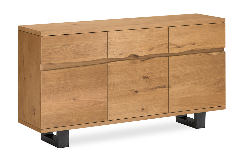 Corndell Furniture Euston Sideboard with Metal Legs - Waxed Oak