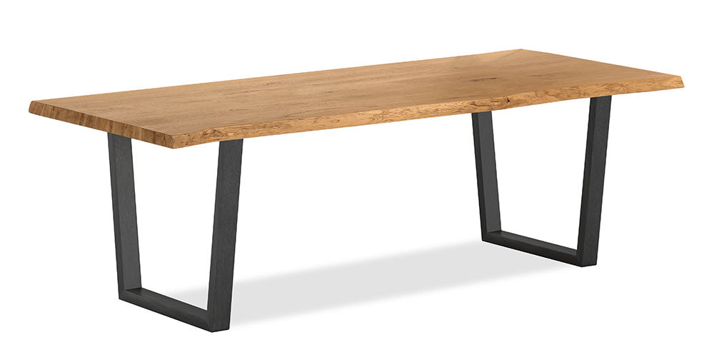 Corndell Furniture Euston 2400 Dining Table with Metal Legs - Waxed Oak