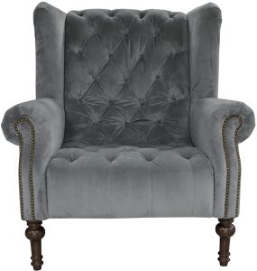 Alexander James Theo Button Chair in Plush Slate | Shackletons