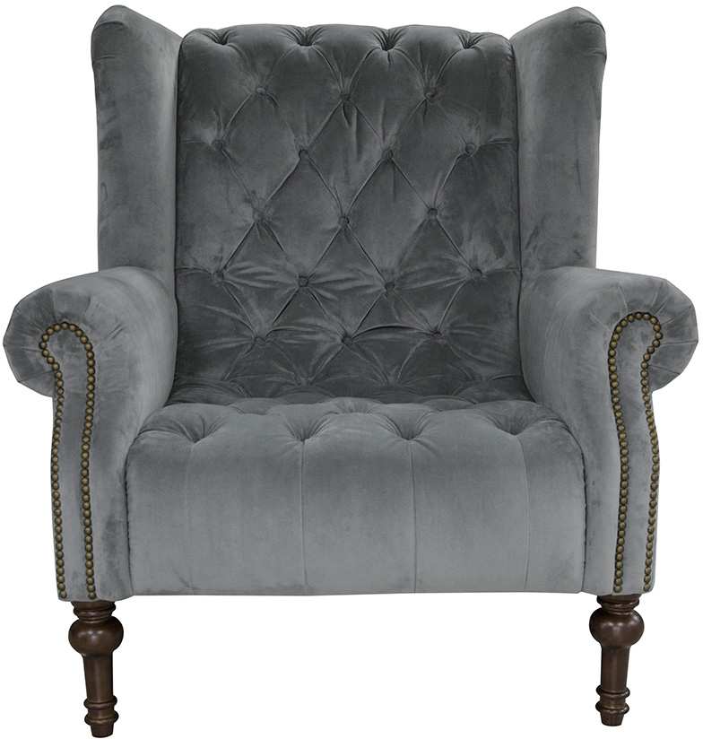 Alexander & James Theo Button Chair in Plush Slate