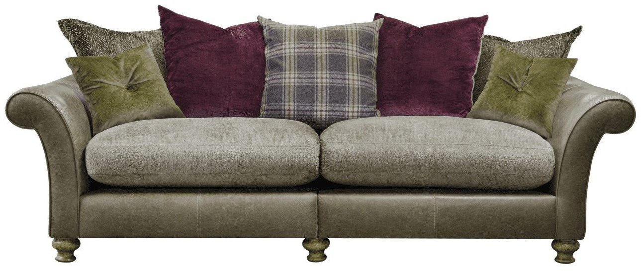 Alexander & James Blake 4 Seater Pillow Back Sofa in Satchel Biscotti