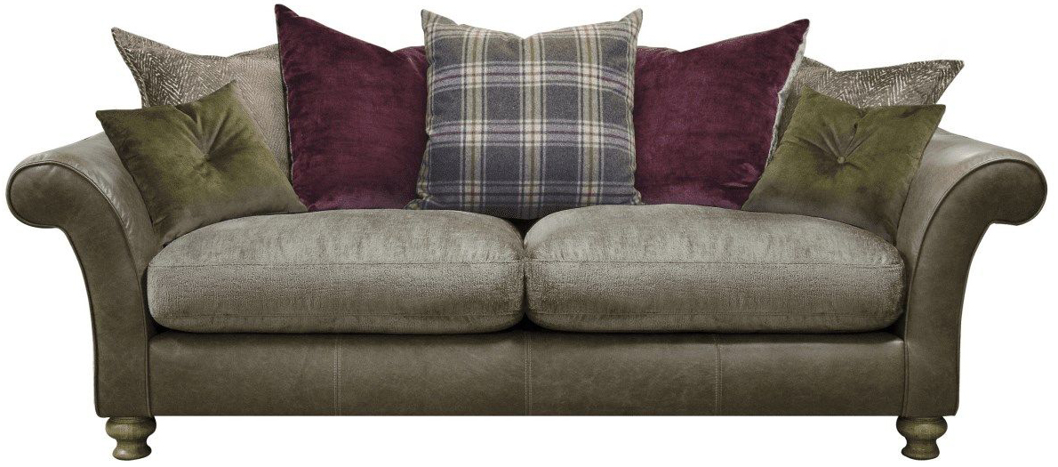 Alexander & James Blake 3 Seater Pillow Back Sofa in Satchel Biscotti