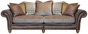 Alexander James Hudson Pillow Back 4 Seater Split Sofa Satchel Nutmeg | Shackletons