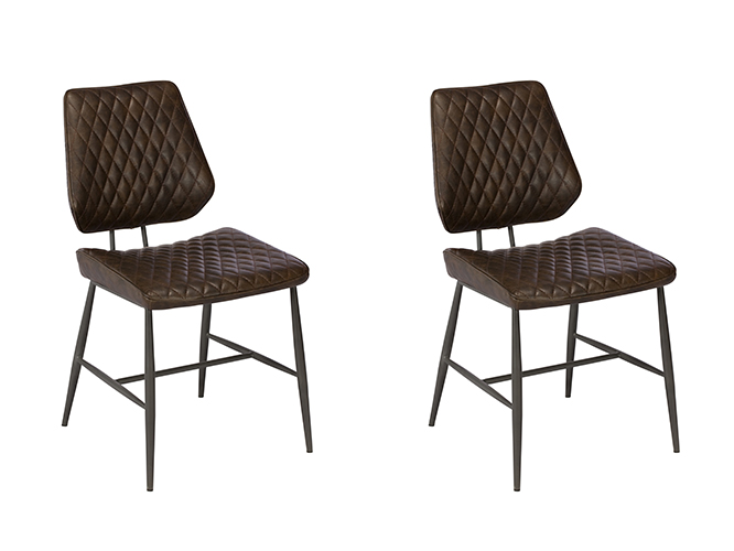 Pair of Dalton Dining Chairs – Dark Brown