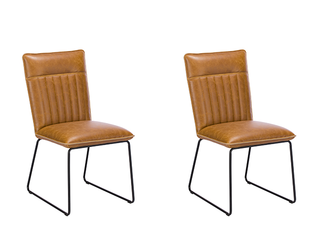 Pair of Baker Cooper Dining Chairs - Tan