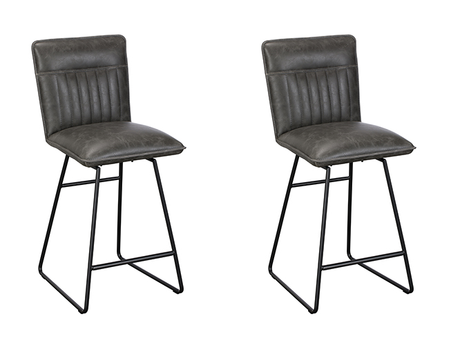 Pair of Baker Cooper Bar Chairs - Grey