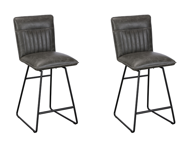 Pair of Cooper Bar Chairs – Grey