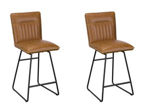 Pair of Baker Cooper Bar Chairs Tan | Shackletons