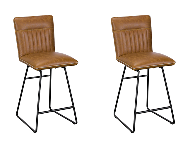 Pair of Baker Cooper Bar Chairs Tan | Shackletons