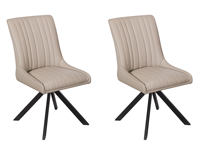 Pair of Baker Chloe Dining Chairs Taupe | Shackletons