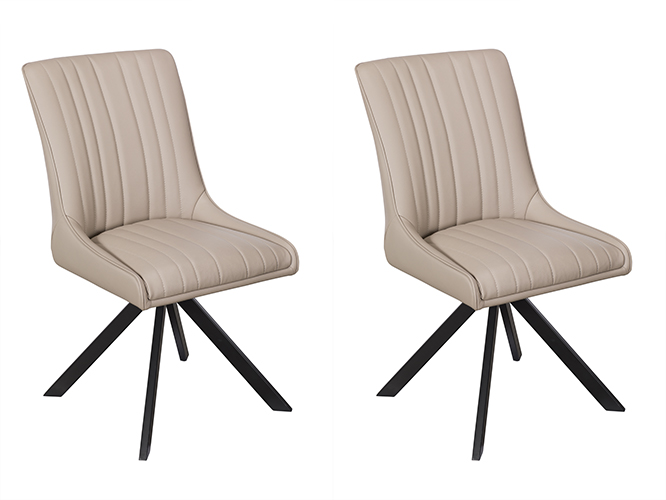 Pair of Baker Chloe Dining Chairs - Taupe