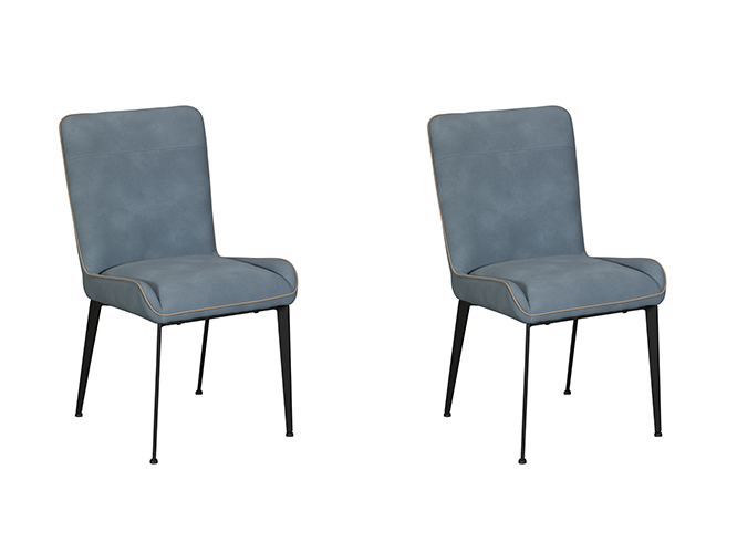 Pair of Baker Rebecca Dining Chairs Blue