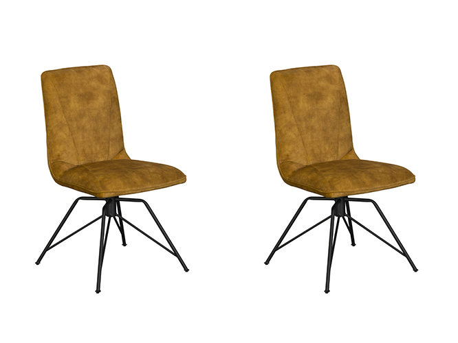 Pair of Baker Lola Dining Chairs Gold
