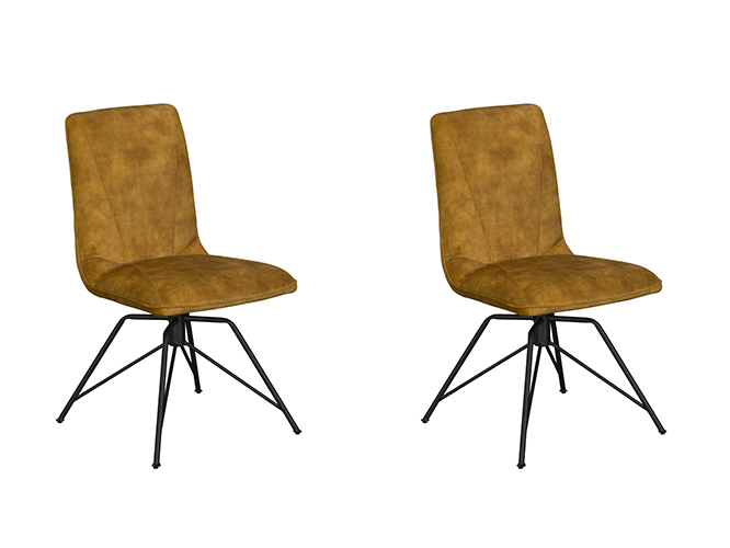 Pair of Lola Dining Chairs Gold