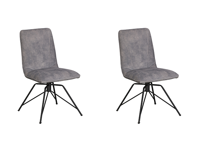 Pair of Lola Dining Chairs Grey