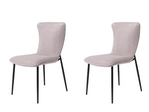 Pair of Baker Ella Dining Chairs Grey Velvet | Shackletons