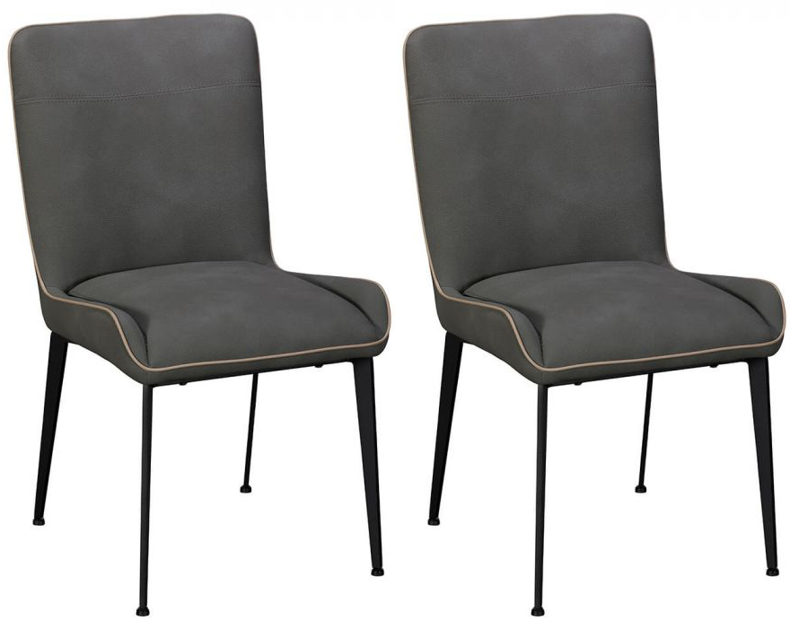 Pair of Baker Rebecca Dining Chairs Anthracite
