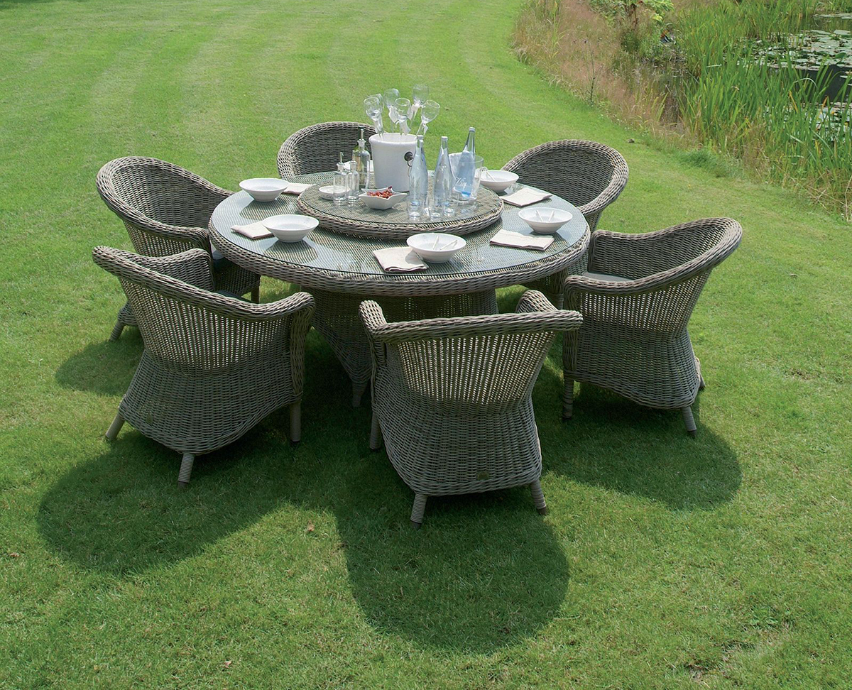 4 Seasons Outdoor Chester 6 Seater 150cm Armchair Set in Pure Weave